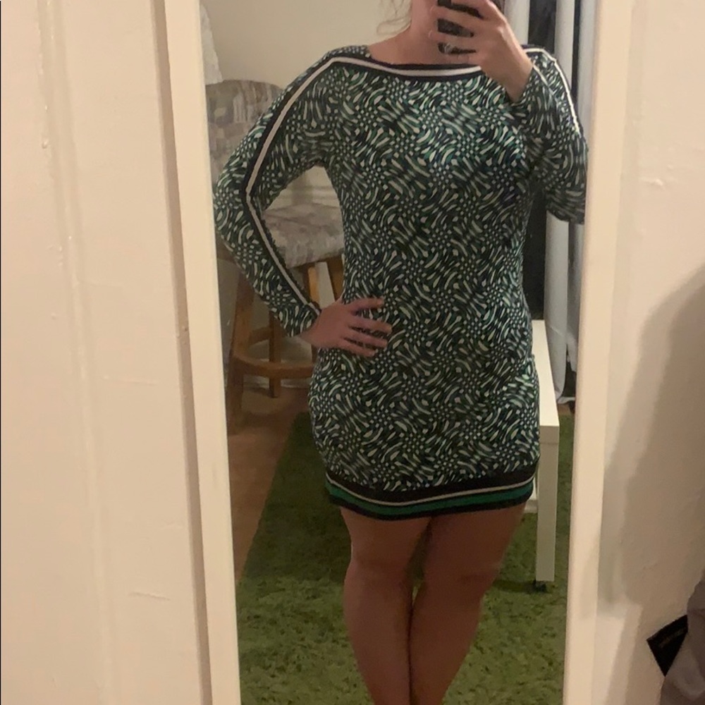 Green/Black Patterned Michael Kors Dress
